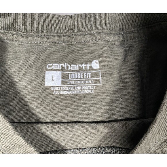 Carhartt Shirt Men's Lg Green Loose Fit Rugged Gear Graphic Tee Workwear Logo - Picture 3 of 9